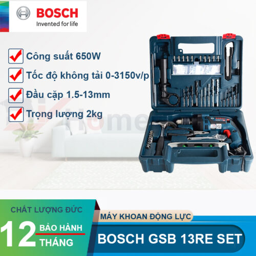 Bộ máy khoan động lực Bosch GSB 13 RE SET 100 món