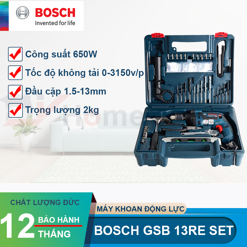 Bộ máy khoan động lực Bosch GSB 13 RE SET 100 món
